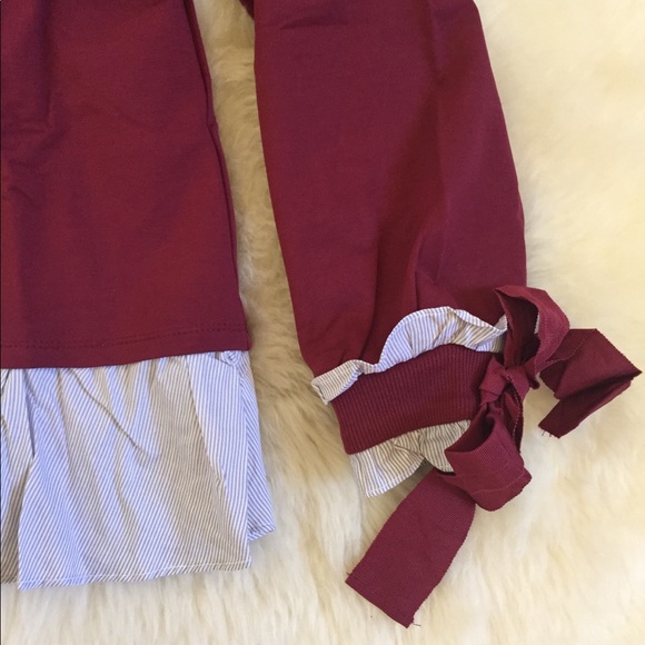 Off-The-Shoulder Black Or Burgundy Peplum Sweater - Picture 8 of 8